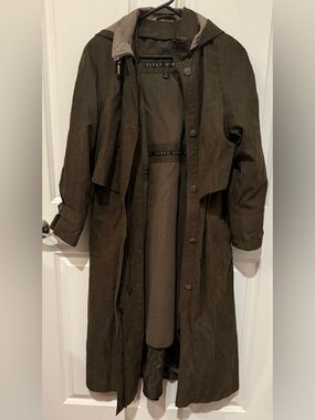 Fleet Street Woman’s Trench Coat  - Dark Olive Green